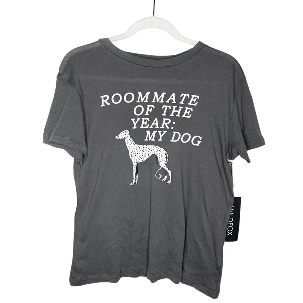Wildfox Roommate of the Year Short Sleeve Keke Dog Graphic T-Shirt Size Small - Picture 2 of 10